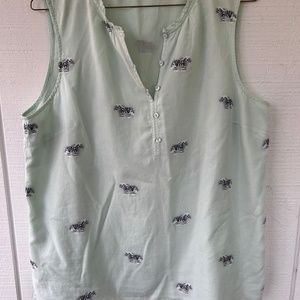 Zebra print sleeveless top